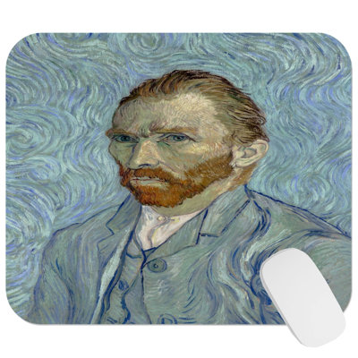 Classic and Figurative Vincent Van Gogh Self Portrait Portraits Male Gaming Cute Office Laptop Desk Pad Gift Mat Square Rectangle Non-Slip Mousepad