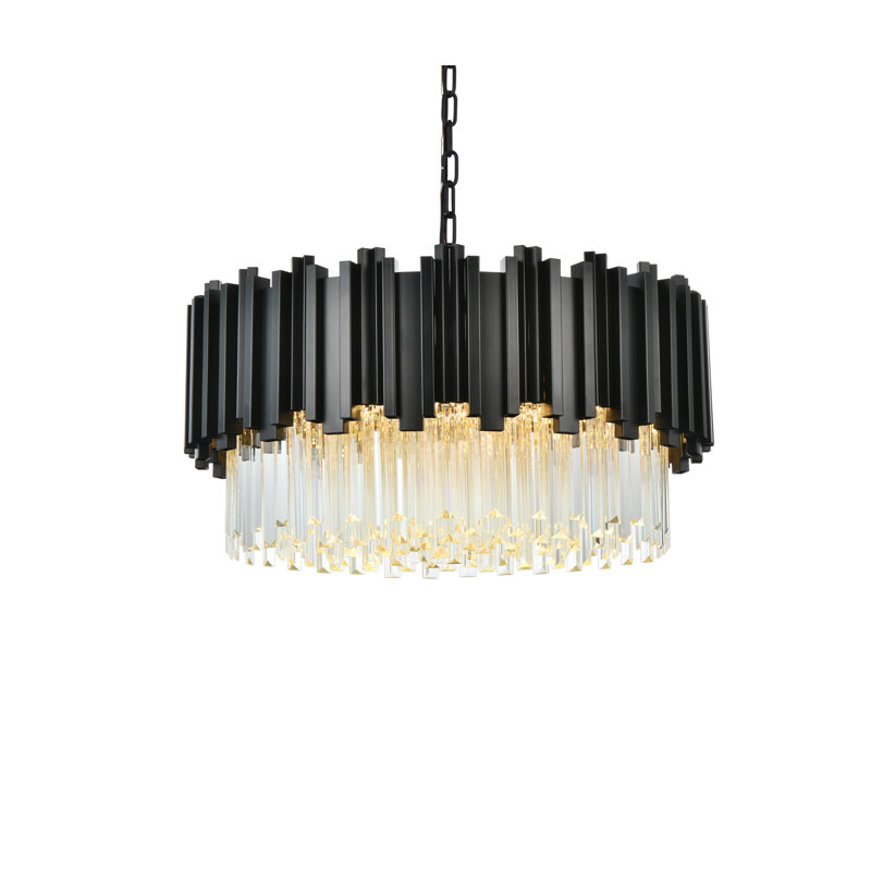 Lustre Lenora 24 pouces, Noir, noir, noir, noir