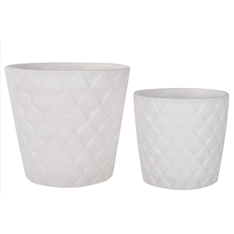 Ensemble de pot de fleurs rond 2 pièces Genola