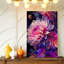 Abstrait rose, pivoine mauve, fleur moderne, reproduction d'art sur toile-1518974882