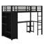Lit mezzanine moderne en métal avec garde-robe intégré, bureau d'étude et tablettes