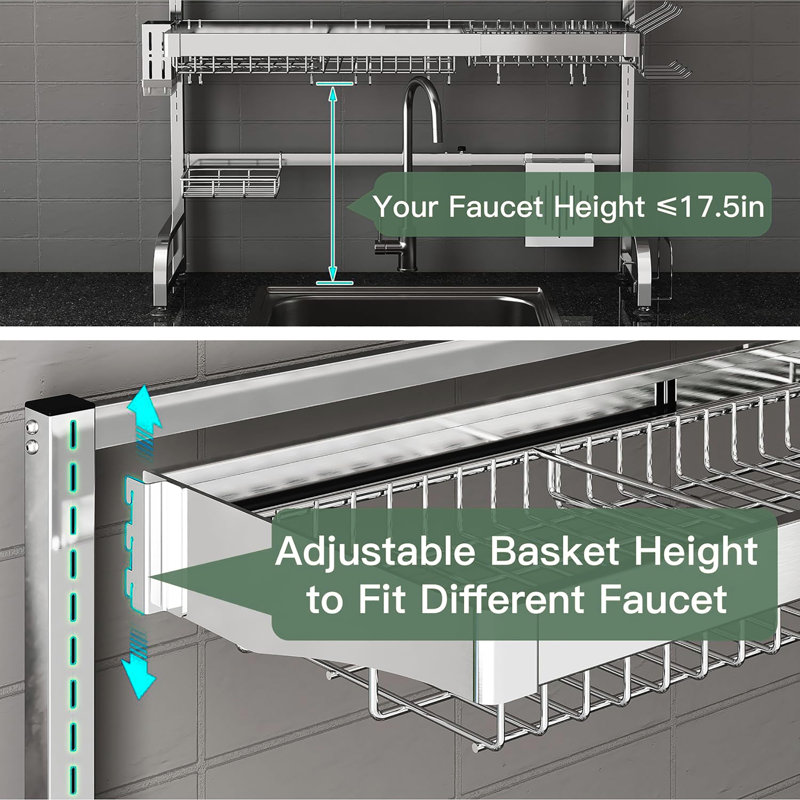 Égouttoir à vaisselle extensible à 3 niveaux en acier inoxydable: Maximisez l'espace avec une durabilité à l'épreuve de la rouille