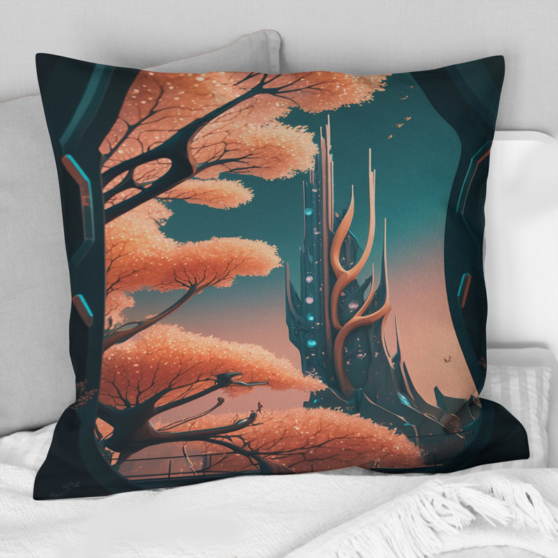 Futuristic Designs I - Monuments Printed Throw Pillow
