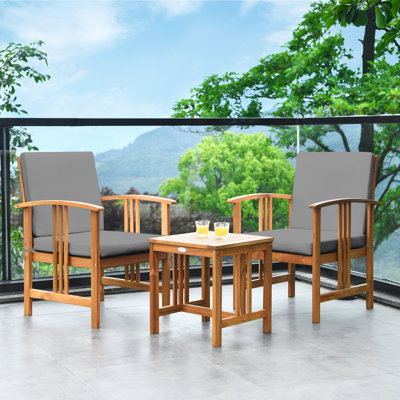 Baudin Acacia 2 - Person Patio Conversation Sets with Cushions
