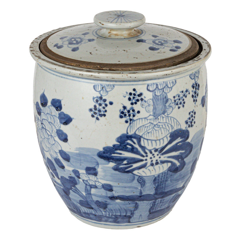 Pot à gingembre rétro en porcelaine Lotus