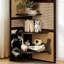 Étagère de coin de 39,37 po de hauteur, art chinois, support de rangement arqué à 4 niveaux avec impressions florales rétro-123629109