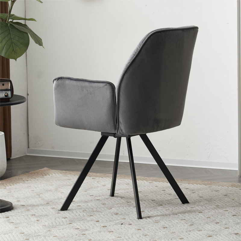 Rinki 50cm H Velvet Upholstered Metal Armchair