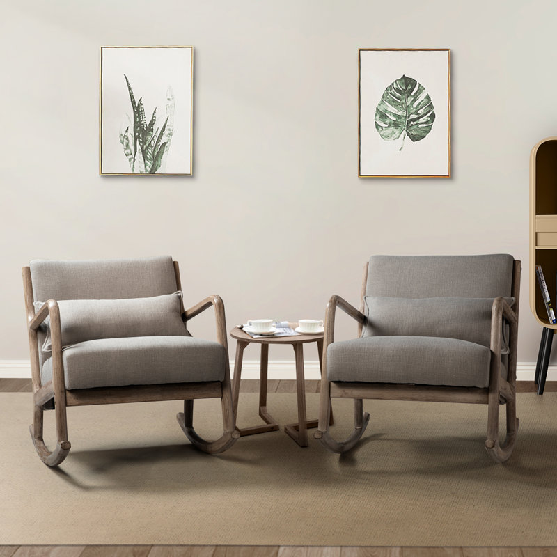 Collin Upholstered Rocking Chair, Pewter Velvet