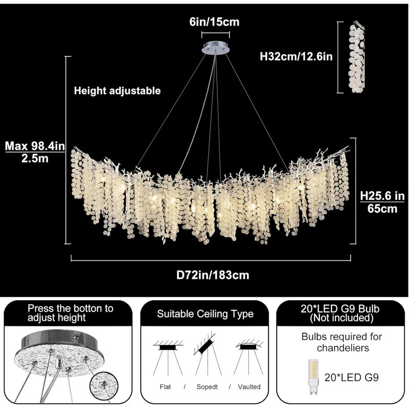 Lustre en cristal, Argent argent