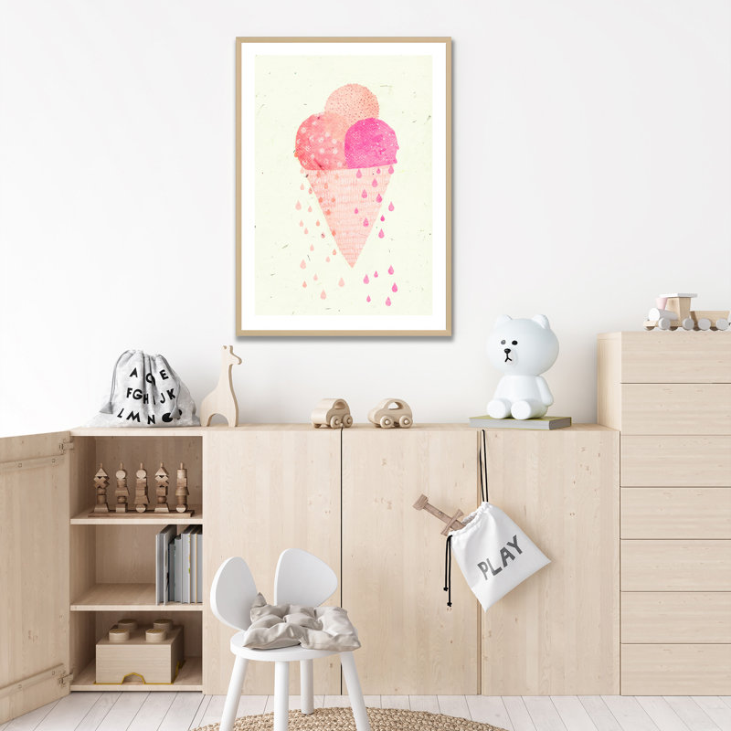 Pop Art & Retro Yummy Ice par Treechild, art encadré, H 16 po x l 12 po x P 1 po