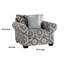 Chaise d'appoint Berrie, 1 coussin décoratif, polyester gris blanc géométrique