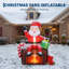 180cm Christmas Inflatable Santa Sitting on Chimney, Lighted Outdoor Yard Decoration with Built-In Fan