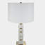 Lampe de table blanche et dorée D15 x 26,7 po (assemblage de l'abat-jour requis)