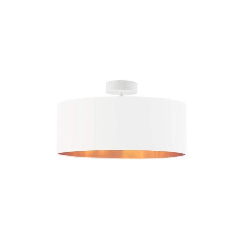 Sunburg Fabric Semi Flush Mount, White, White, 30cm H x 40cm W x 40cm D