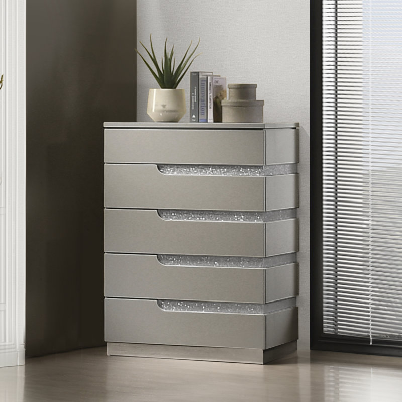 Coffres verticaux en bois Arielah Marchan, gris