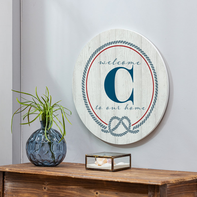 Monogramme de porte côtière 18 "C, Bleu / blanc / rouge