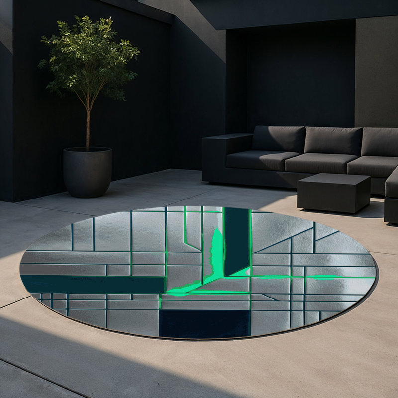 Galactic Harmony Indoor And Outdoor Area Rug, Round 5'