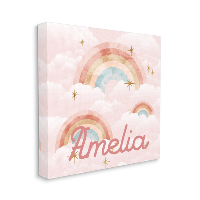 Pastel Rainbows in cmw-064, art mural personnalisé, H 17 po x l 17 po, Toile tendue, Oui