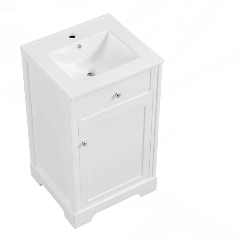 Meuble-lavabo de 20 po avec lavabo, Blanc
