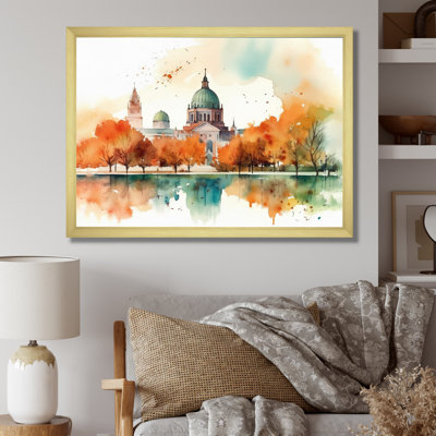 Ruien brun et vert Munich en splendeur dorée III sur toile