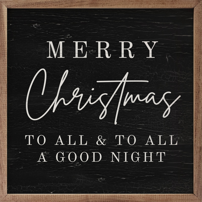 Merry Christmas To All Black, H 24 po x l 24 po
