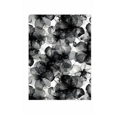 Impression florale noire et blanche