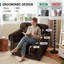 Fauteuil en velours de 41 po avec structure et coussin en bois massif, brun-130575292
