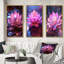 «Radiant Pink Blossoming Lotus Luminescent», 3 pièces sur toile-567720255-567720251