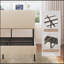 Grand lit plateforme en métal avec station de charge, pas de sommier requis, silencieux, facile à assembler, beige-209807375