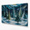 «Christmas Dancing Christmas arbres», art mural sur toile grise