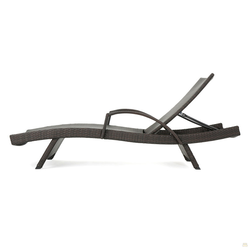 Chaise longue en osier PE avec accoudoirs