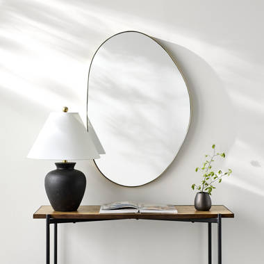Bertlinde asymmetrical wall mirror irregular shaped mirror for living
