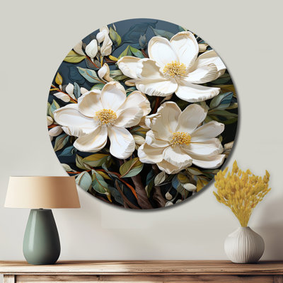 Tourmalet - Floral Round Metal Art