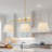 3-light Modern Linear Linen Drum Pendant-1045473329