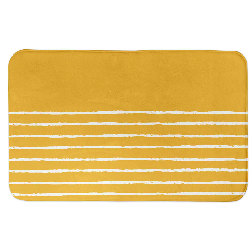 Stasya Microfiber / Microsuede Non-Slip Bath Rug, Yellow