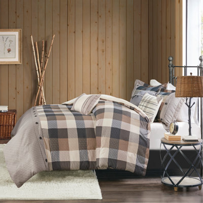 Ensemble de housse de couette à chevrons double / grand avec tissu écossais Buffalo, confortable et élégant pour les chambres de ferme modernes