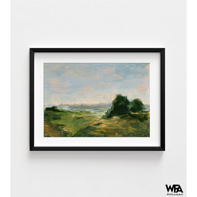 «Early Autumn II» par Ethan Harper, peinture de paysage vert, art mural arbre, impression de champ de nature, impression de nature verte, art mural