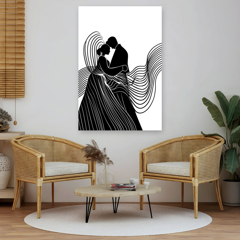 «Elegant Couple Dancing Abstract Elegant Minimalist», reproduction d'art murale, 60" H x 40" W