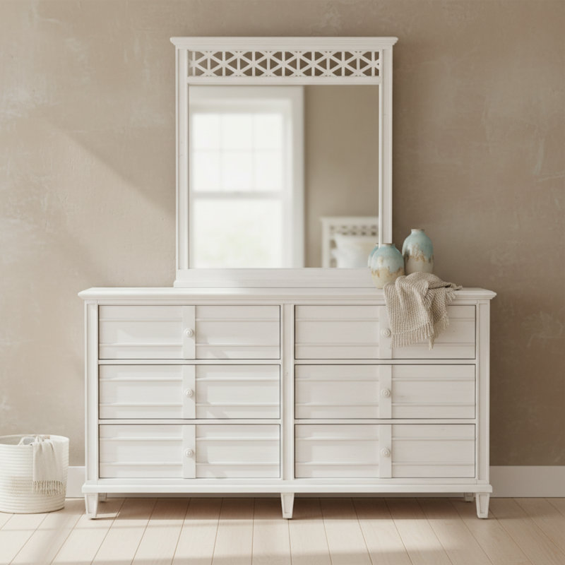 Geomar 66"Wide 6-drawer Dresser