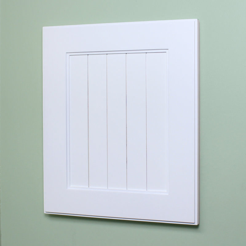 Pharmacie à porte en bois massif, H 18 po x l 14 po x P 3,75 po, Blanc
