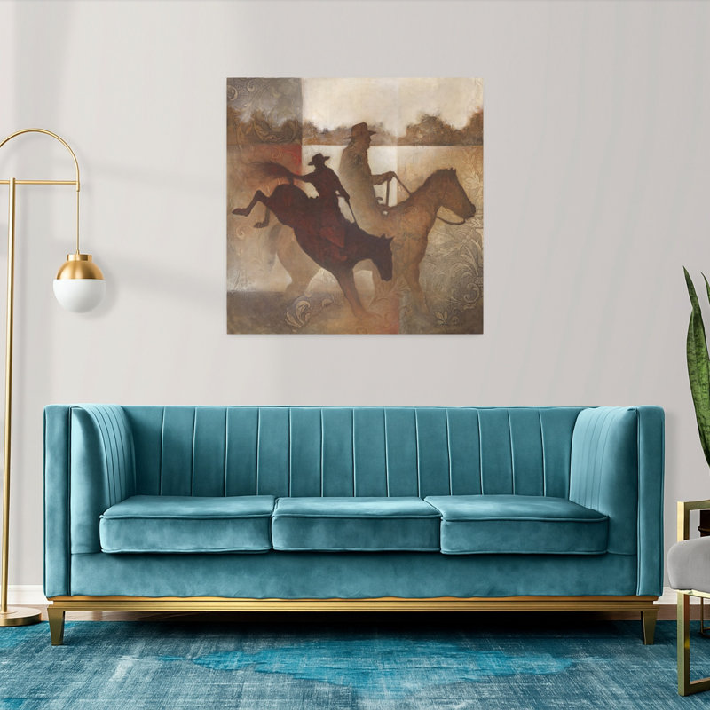 Country Cowboy I, art cheval contemporain, H 36 po x l 36 po