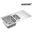 Belfry Kitchen Marc 500mm W Double Bowl Stainless Steel Inset Kitchen Sink with 2 Faucet Holes