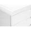 Classeur de bureau mobile blanc brillant, 3 rangements, support d'imprimante contemporain avec roulettes et décoration en stratifié