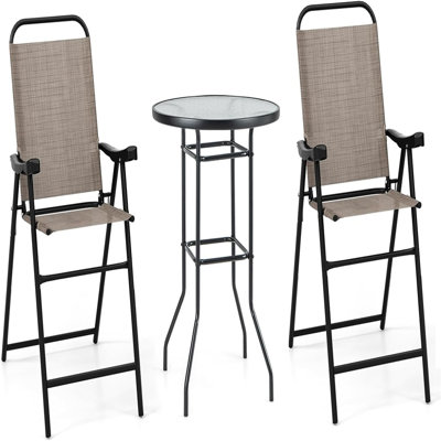 Caelean 2 - Person Metal Patio Dining Set with Round Table