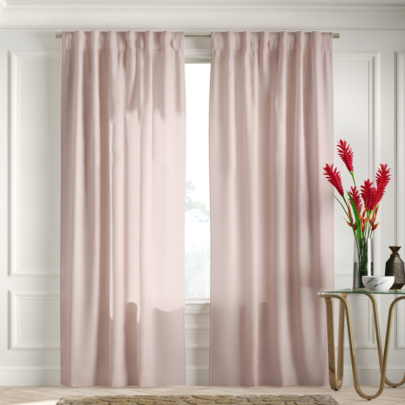 Panneau de rideau obscurcissant en velours épais et épais, Rosé, 52 po x 96 po