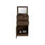 Commode Asturias en noyer foncé avec boîte à bijoux et miroir - Commode de rangement pour chambre à coucher avec armoire à une porte
