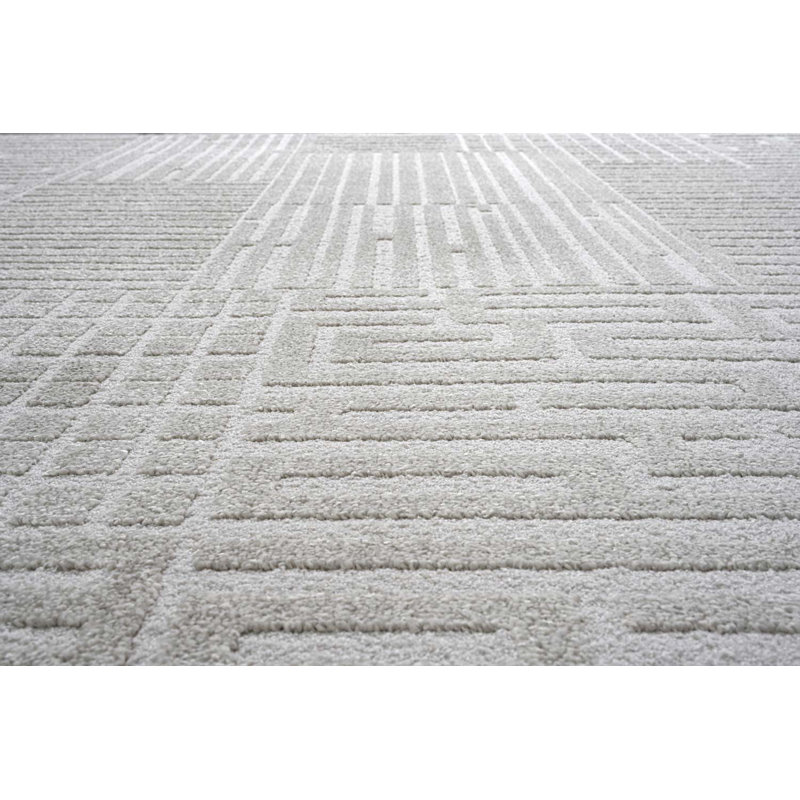 Geo Area Rug, Light Grey, Geometric, Rectangle 133cm  x 195cm