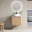 Meuble-lavabo mural 24 po avec lavabo d'art en céramique et porte à fermeture en douceur, emballage KD, contreplaqué