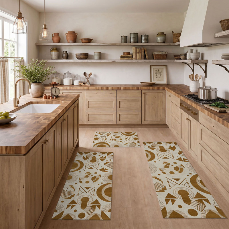 Tapis de cuisine géométriques lavables antidérapants