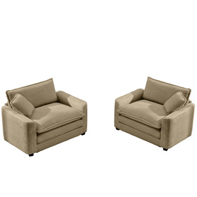 Velours côtelé brun clair 2 avec chaises simples - Transformation de la chambre à coucher et du bureau deux